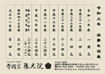 令和3年年回表