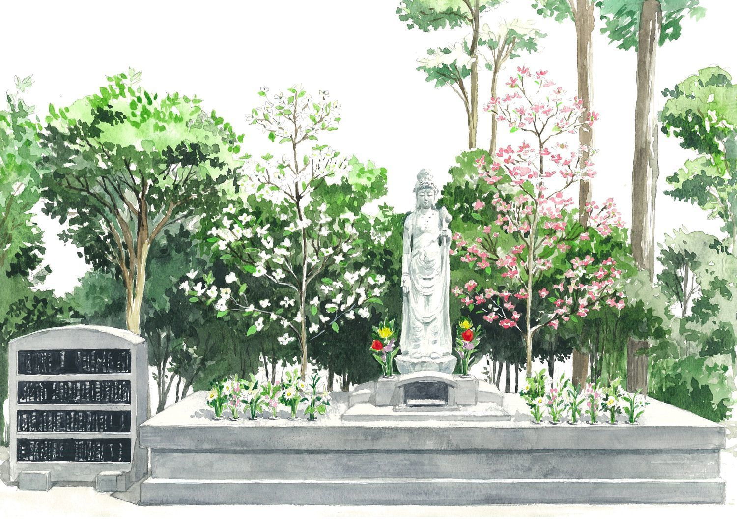 永代供養墓水彩画